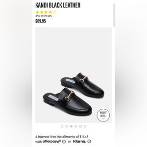 Steve Madden Kandi black leather slip-on loafers